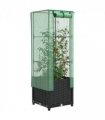 vidaXL Raised Bed with Greenhouse Cover Rattan Look 40x40x139 cm — Colour: black, Size: 40 x 40 x 139 cm