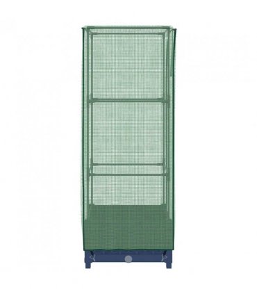 vidaXL Raised Bed with Greenhouse Cover Rattan Look 40x40x123 cm — Colour: blue grey, Size: 40 x 40 x 123 cm