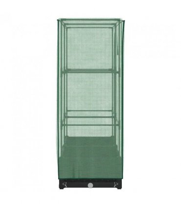 vidaXL Raised Bed with Greenhouse Cover Rattan Look 80x40x123 cm — Colour: black, Size: 80 x 40 x 123 cm