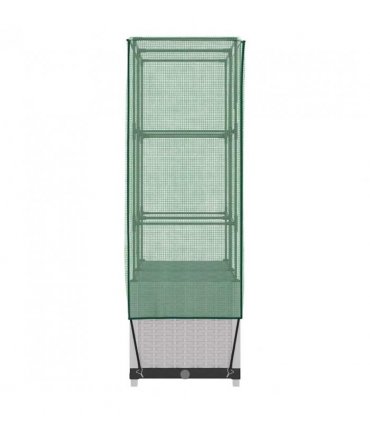 vidaXL Raised Bed with Greenhouse Cover Rattan Look 80x40x138 cm — Colour: white, Size: 80 x 40 x 138 cm