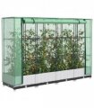 vidaXL Raised Bed with Greenhouse Cover Rattan Look 160x40x123 cm — Colour: white, Size: 160 x 40 x 123 cm