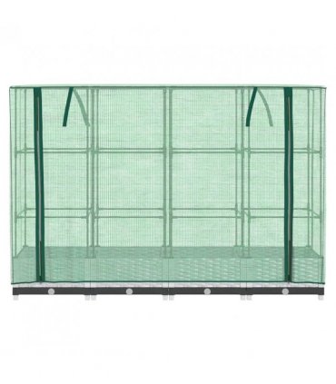 vidaXL Raised Bed with Greenhouse Cover Rattan Look 160x40x123 cm — Colour: white, Size: 160 x 40 x 123 cm