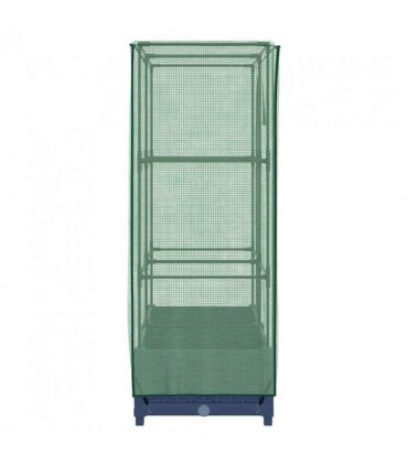 vidaXL Raised Bed with Greenhouse Cover Rattan Look 80x40x123 cm — Colour: blue grey, Size: 80 x 40 x 123 cm