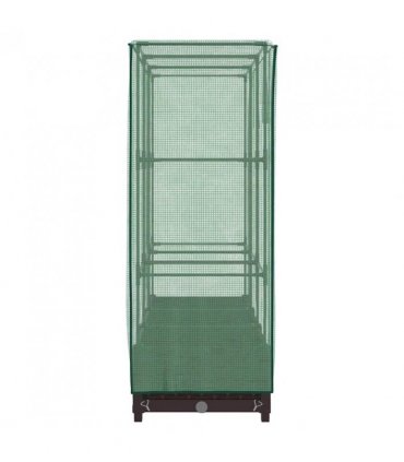 vidaXL Raised Bed with Greenhouse Cover Rattan Look 120x40x123 cm — Colour: brown, Size: 120 x 40 x 123 cm
