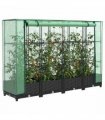 vidaXL Raised Bed with Greenhouse Cover Rattan Look 160x40x123 cm — Colour: black, Size: 160 x 40 x 123 cm