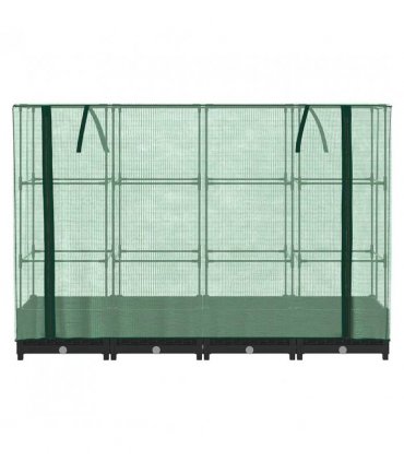 vidaXL Raised Bed with Greenhouse Cover Rattan Look 160x40x123 cm — Colour: black, Size: 160 x 40 x 123 cm