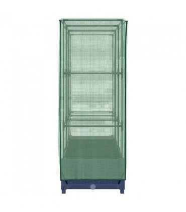 vidaXL Raised Bed with Greenhouse Cover Rattan Look 120x40x123 cm — Colour: blue grey, Size: 120 x 40 x 123 cm
