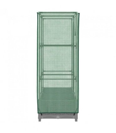 vidaXL Raised Bed with Greenhouse Cover Rattan Look 80x40x123 cm — Colour: light grey, Size: 80 x 40 x 123 cm