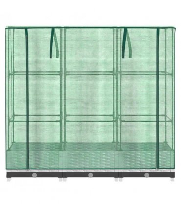 vidaXL Raised Bed with Greenhouse Cover Rattan Look 120x40x123 cm — Colour: white, Size: 120 x 40 x 123 cm