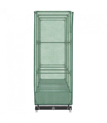 vidaXL Raised Bed with Greenhouse Cover Rattan Look 120x40x123 cm — Colour: white, Size: 120 x 40 x 123 cm
