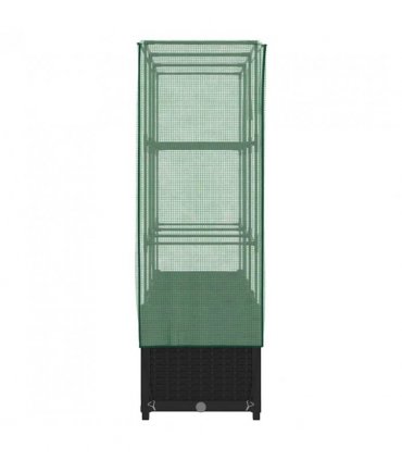 vidaXL Raised Bed with Greenhouse Cover Rattan Look 120x40x138 cm — Colour: black, Size: 120 x 40 x 138 cm