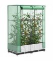 vidaXL Raised Bed with Greenhouse Cover Rattan Look 80x40x123 cm — Colour: white, Size: 80 x 40 x 123 cm