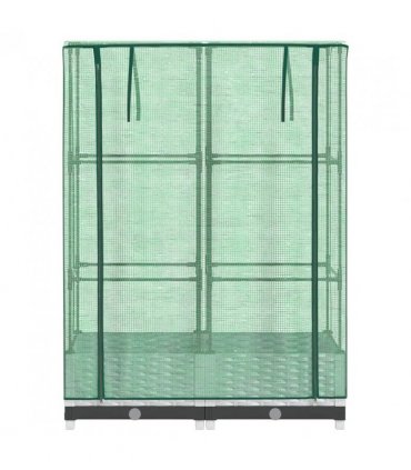 vidaXL Raised Bed with Greenhouse Cover Rattan Look 80x40x123 cm — Colour: white, Size: 80 x 40 x 123 cm
