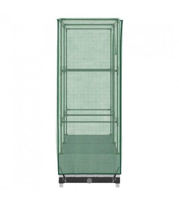 vidaXL Raised Bed with Greenhouse Cover Rattan Look 80x40x123 cm — Colour: white, Size: 80 x 40 x 123 cm