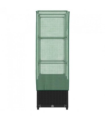 vidaXL Raised Bed with Greenhouse Cover Rattan Look 80x40x138 cm — Colour: black, Size: 80 x 40 x 138 cm
