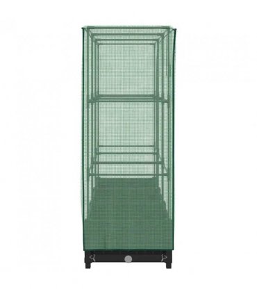 vidaXL Raised Bed with Greenhouse Cover Rattan Look 120x40x123 cm — Colour: black, Size: 120 x 40 x 123 cm