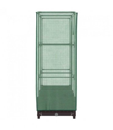 vidaXL Raised Bed with Greenhouse Cover Rattan Look 80x40x123 cm — Colour: brown, Size: 80 x 40 x 123 cm