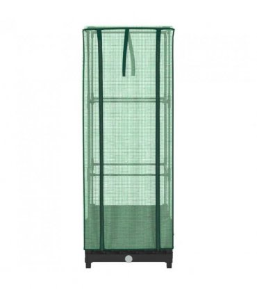 vidaXL Raised Bed with Greenhouse Cover Rattan Look 40x40x123 cm — Colour: black, Size: 40 x 40 x 123 cm