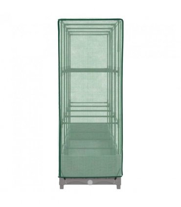 vidaXL Raised Bed with Greenhouse Cover Rattan Look 160x40x123 cm — Colour: light grey, Size: 160 x 40 x 123 cm