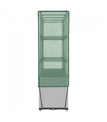 vidaXL Raised Bed with Greenhouse Cover Rattan Look 160x40x153 cm — Colour: white