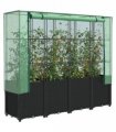 vidaXL Raised Bed with Greenhouse Cover Rattan Look 160x40x153 cm — Colour: black