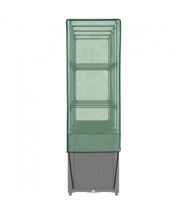vidaXL Raised Bed with Greenhouse Cover Rattan Look 160x40x153 cm — Colour: light grey