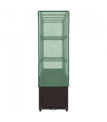 vidaXL Raised Bed with Greenhouse Cover Rattan Look 160x40x153 cm — Colour: brown