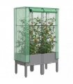 vidaXL Raised Bed with Greenhouse Cover Rattan Look 80x40x140 cm — Colour: light grey, Size: 80 x 40 x 140 cm