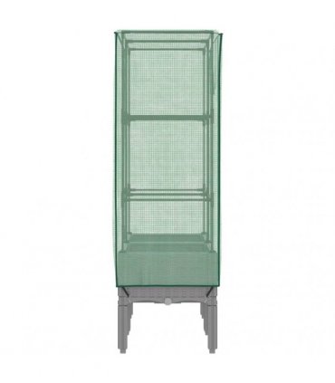 vidaXL Raised Bed with Greenhouse Cover Rattan Look 80x40x140 cm — Colour: light grey, Size: 80 x 40 x 140 cm