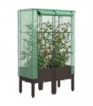 vidaXL Raised Bed with Greenhouse Cover Rattan Look 80x40x140 cm — Colour: brown, Size: 80 x 40 x 140 cm