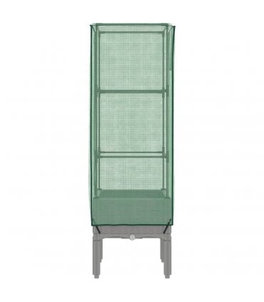 vidaXL Raised Bed with Greenhouse Cover Rattan Look 40x40x140 cm — Colour: light grey, Size: 40 x 40 x 140 cm