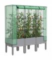 vidaXL Raised Bed with Greenhouse Cover Rattan Look 120x40x140 cm — Colour: light grey, Size: 120 x 40 x 140 cm