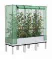 vidaXL Raised Bed with Greenhouse Cover Rattan Look 120x40x140 cm — Colour: white, Size: 120 x 40 x 140 cm