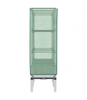 vidaXL Raised Bed with Greenhouse Cover Rattan Look 120x40x140 cm — Colour: white, Size: 120 x 40 x 140 cm
