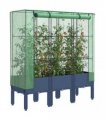 vidaXL Raised Bed with Greenhouse Cover Rattan Look 120x40x140 cm — Colour: blue grey, Size: 120 x 40 x 140 cm