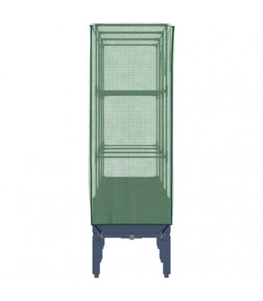 vidaXL Raised Bed with Greenhouse Cover Rattan Look 120x40x140 cm — Colour: blue grey, Size: 120 x 40 x 140 cm