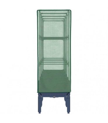 vidaXL Raised Bed with Greenhouse Cover Rattan Look 160x40x140 cm — Colour: blue grey, Size: 160 x 40 x 140 cm