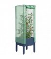 vidaXL Raised Bed with Greenhouse Cover Rattan Look 40x40x140 cm — Colour: blue grey, Size: 40 x 40 x 140 cm