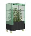 vidaXL Raised Bed with Cover and Wheels Rattan Look 80x50x182 cm — Colour: black