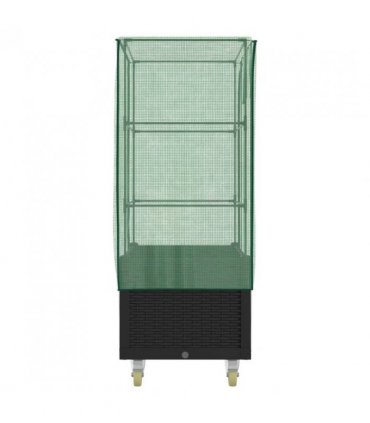 vidaXL Raised Bed with Cover and Wheels Rattan Look 80x50x182 cm — Colour: black