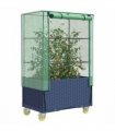 vidaXL Raised Bed with Cover and Wheels Rattan Look 80x50x182 cm — Colour: blue grey