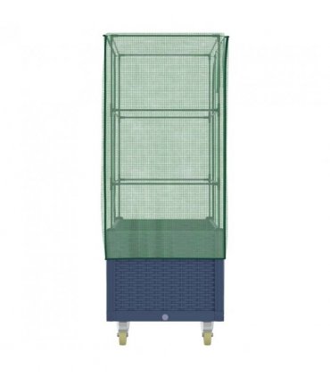 vidaXL Raised Bed with Cover and Wheels Rattan Look 80x50x182 cm — Colour: blue grey