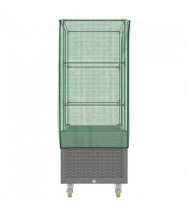 vidaXL Raised Bed with Cover and Wheels Rattan Look 80x50x182 cm — Colour: light grey