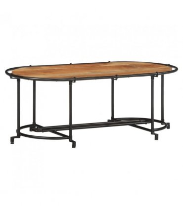 vidaXL Coffee Table 110x55x40 cm Solid Wood Acacia — Colour: Black