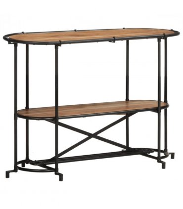 vidaXL Console Table 110x42x76 cm Solid Wood Acacia — Colour: Black
