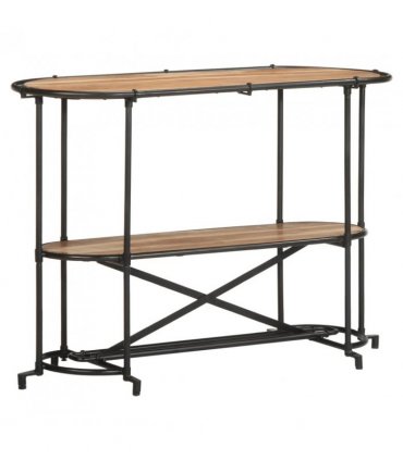 vidaXL Console Table 110x42x76 cm Solid Wood Acacia — Colour: Black