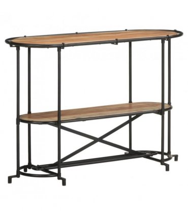 vidaXL Console Table 110x42x76 cm Solid Wood Acacia — Colour: Black
