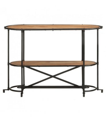 vidaXL Console Table 110x42x76 cm Solid Wood Acacia — Colour: Black