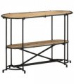 vidaXL Console Table 110x42x76 cm Solid Wood Rough Mango — Colour: Black