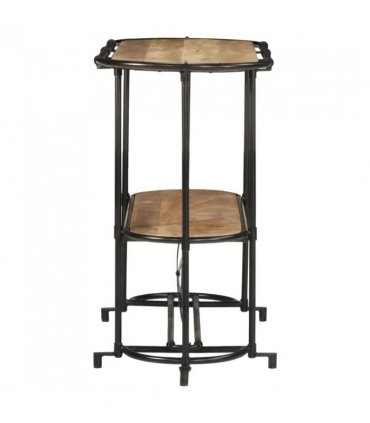 vidaXL Console Table 110x42x76 cm Solid Wood Rough Mango — Colour: Black